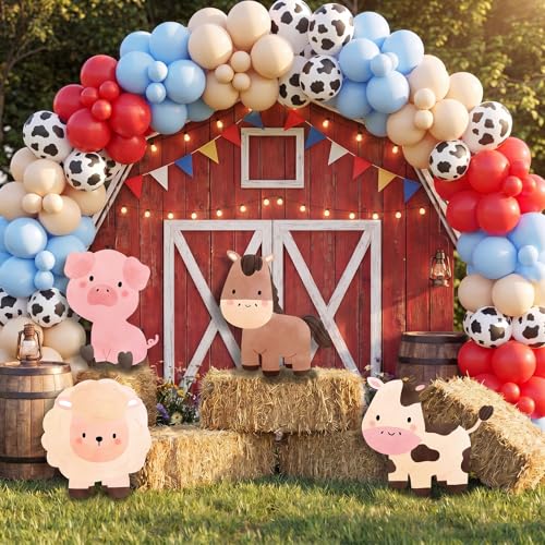4 Pcs Large Farm Animal Cardboard Cutouts, Party Decorations for Kids