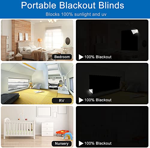 100% Blackout Magnetic Window Cover, Portable Curtain 118x57”