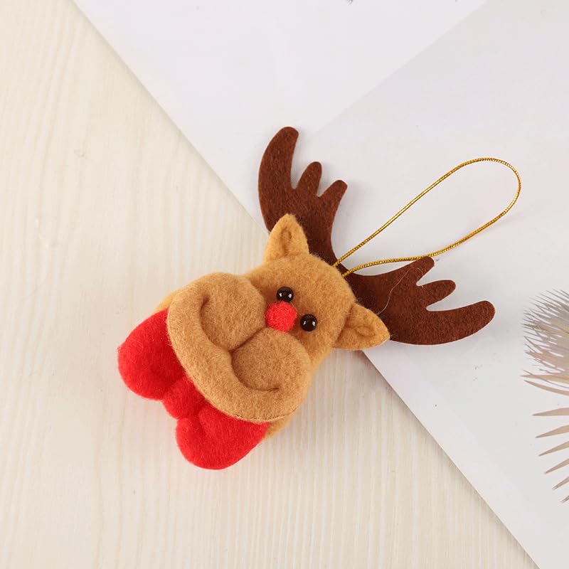 6-Piece Felt Christmas Ornaments Bulky Bulk Set – Snowman, Santa, Tree, Reindeer