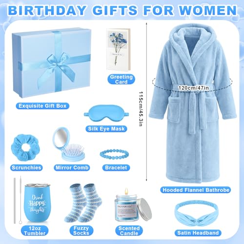 Nuogo 11-Piece Birthday Spa Gift Baskets for Women - Blue