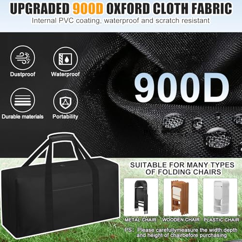 Heavy Duty Folding Chair Storage Bag, Waterproof Carrying Tote 41"
