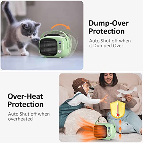 Compact Ceramic Space Heater with Tip-Over and Overheat Protection