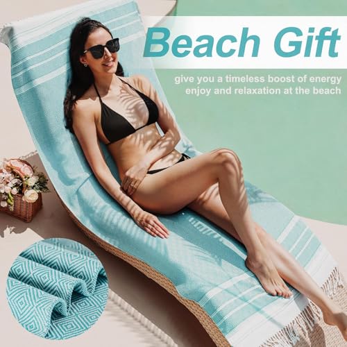 Genovega 6-Pack Oversized Turkish Beach Towels Set - 74"x38" Quick Dry
