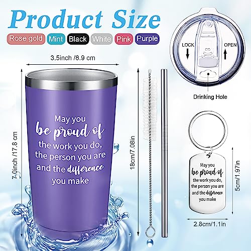Inbagi 18-Piece Thank You Gift Tumbler Set with Keychains - Multicolor, 20oz