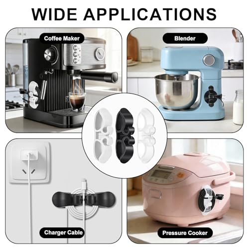 8-Pack Kitchen Appliance Cord Organizer, Adhesive Cable Wrap for Appliances