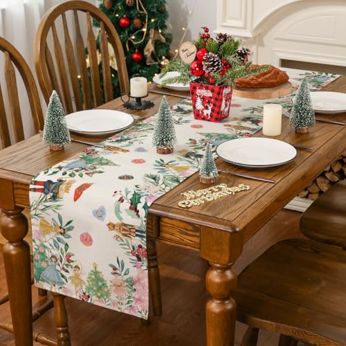 Siilues 220 GSM Christmas Table Runner 13x108 Inches Holiday Decor