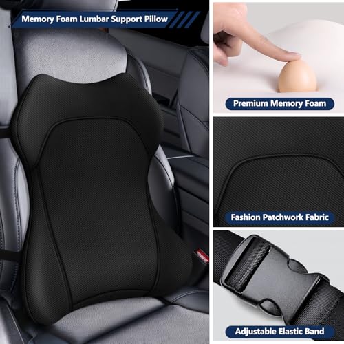 Ergonomic Memory Foam Seat Cushion & Lumbar Support Pillow Set