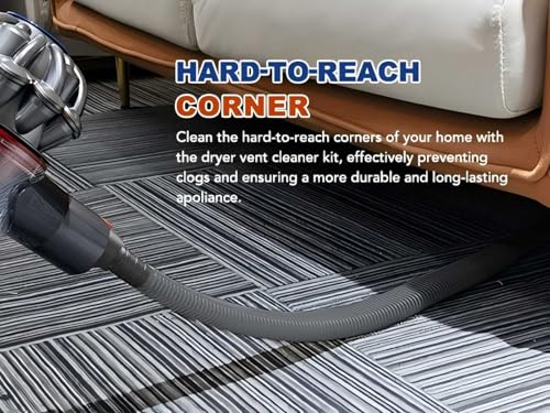 Dryer Vent Cleaner Vacuum Attachment Kit for Cordless Vacuums