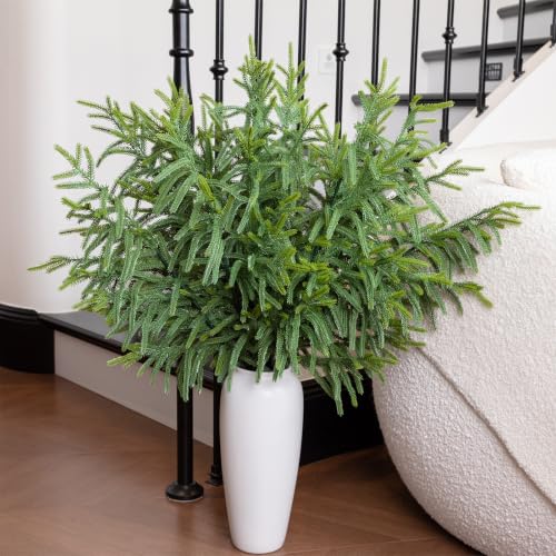 GIAUMA 36 Inch Artificial Norfolk Pine Stems - 16 Pack Realistic Holiday Decor
