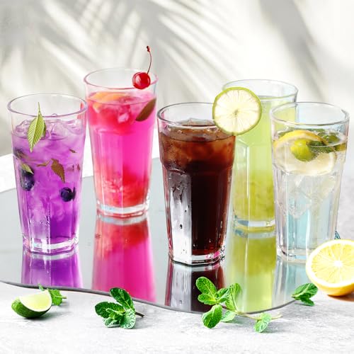Etolies 16oz Highball Glass Set of 9 - Durable Cocktail & Beverage Glassware