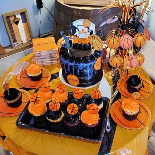 25-Piece Basketball Cake Topper Set for Sports Birthday Party