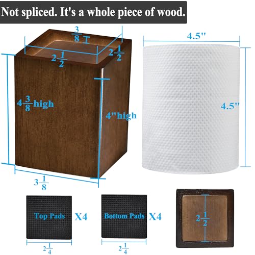 Heavy Duty Wood Bed Risers - 4 Inch Square Furniture Leg Elevators
