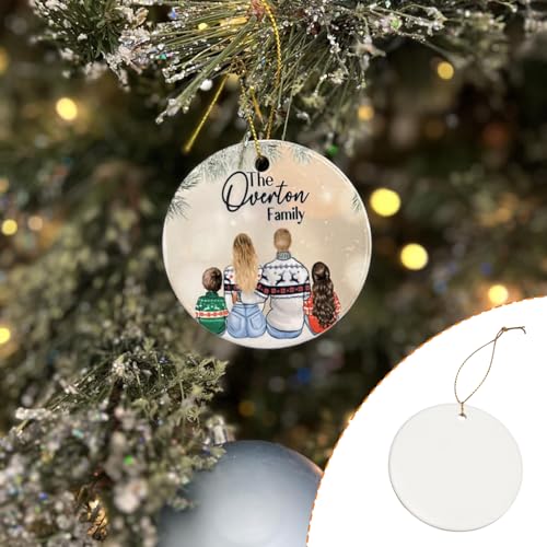 40 Pcs 2.95 Inch Ceramic Sublimation Ornaments Blanks with Holes for Personalization