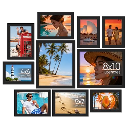 10-Piece Picture Frame Set, Black Collage Frames for Wall Gallery Decor