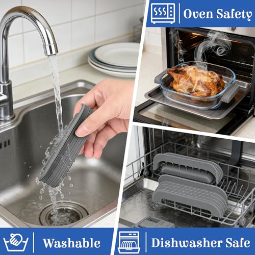 2 Pack Silicone Heat-Resistant Handle Covers for Glass Air Fryer Pots