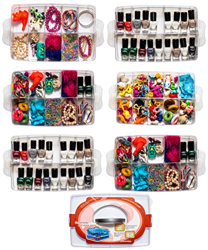 6-Tier Stackable Storage Organizer with 60 Adjustable Compartments