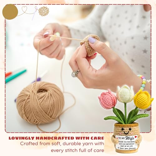 Handmade Tulip Crochet Flower Keepsake - Romantic Anniversary Gift for Wife