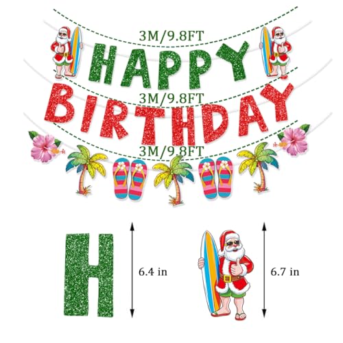 Pre-assembled Christmas & Birthday Banner Set for Tropical & Hawaiian Holiday Parties