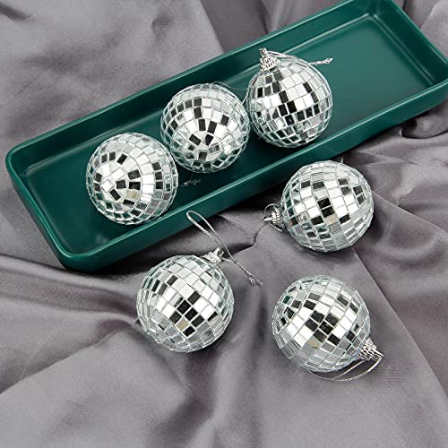 edooi 6pcs Mirror Disco Balls Set - Christmas Tree Ornaments, Party Decor