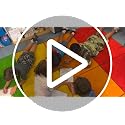 Rainbow Classroom Rug 7'6" x 13' – Non-Slip Preschool Carpet with Seating Squares
