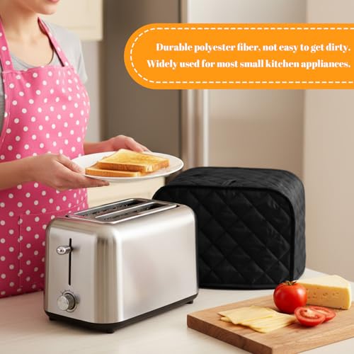 2-Slice Toaster Cover, Black Non-Woven Dustproof Kitchen Appliance Protector