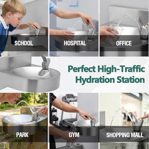 Wall-Mounted Stainless Steel Drinking Fountain for Commercial Spaces