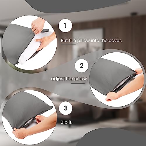 EVOLIVE Body Pillow Cover 21x54 Inch - Soft Microfiber Case with Hidden Zipper