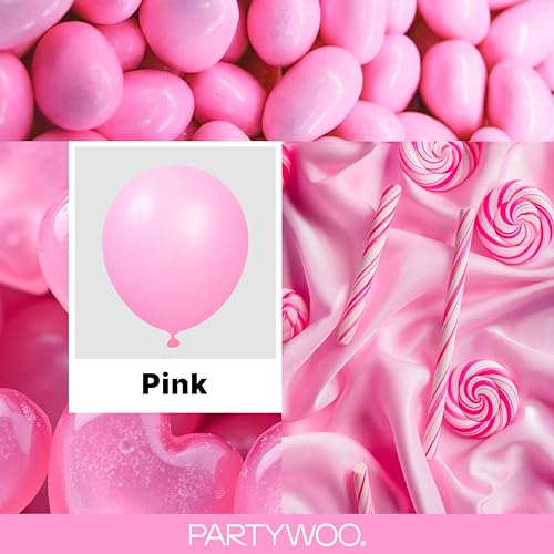 PartyWoo Matte Pink Balloon Garland Kit 127 Pcs Assorted Sizes
