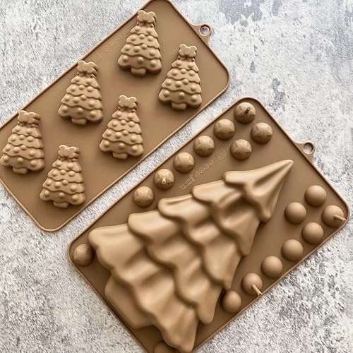 Christmas Tree Silicone Mold 2-Pack for Holiday Baking & Crafts