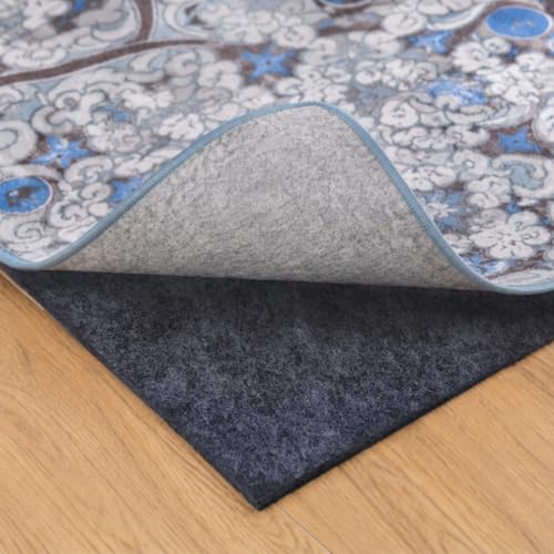 Non-Slip Rug Pad 3x5 Ft, 1/8 Inch Thin Felt & Rubber Backing for Floors