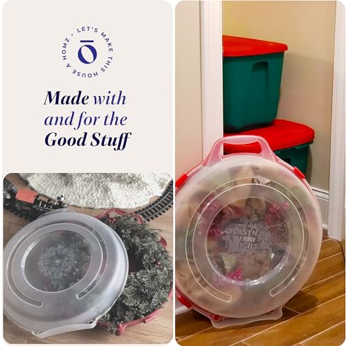 Clear Plastic Wreath Storage Container 3-Pack with Lids and Handles