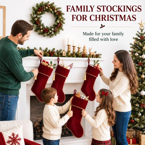 Ugiftcorner Red Velvet Christmas Stockings 20 Inch Large - 1 Pack, Holiday Decor