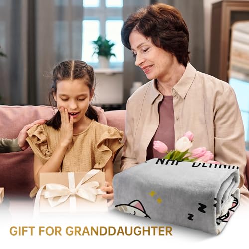 60x50 Grey Christmas Granddaughter Gift Blanket from Grandma - Cozy Throw