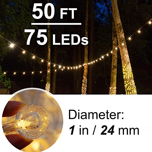 50ft Color Changing Globe String Lights - 75 LED USB Powered Lights with Remote