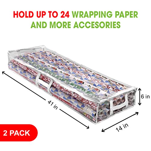 Wrapping Paper Storage Container Under Bed Gift Wrap Organizer 2 Pack