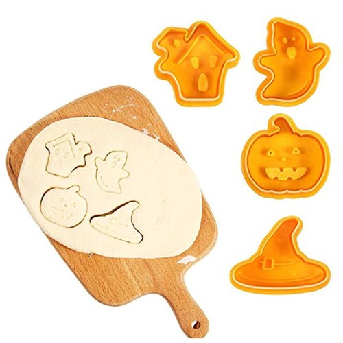 Minelife 12 Pieces Halloween 3D Cookie Cutters Set Plunger Cookie Stamps, Fondant Cookie Stampers Christmas Cookie Cutters for DIY Cake Baking Decoration Supplies Favors
