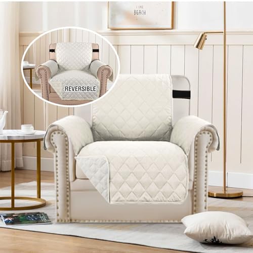 Reversible Water-Resistant Chair Slipcover - Quilted Armchair Protector