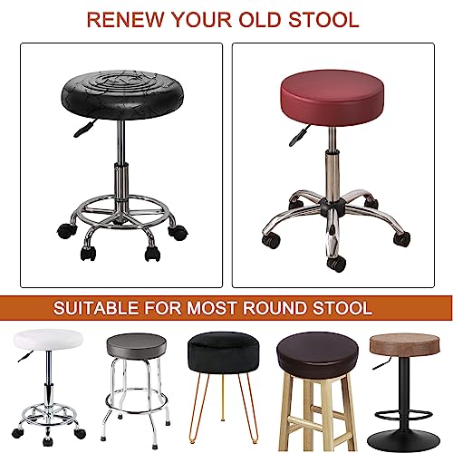 Waterproof Round Bar Stool Covers Set of 4 for 12-15 Inch Chairs