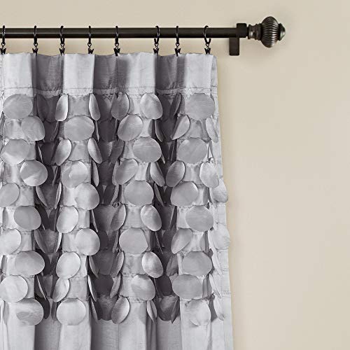 Lush Decor Circle Dream Window Curtains Panel Set for Living, Dining Room, Bedroom (Pair), 54"W x 84"L, Light Gray