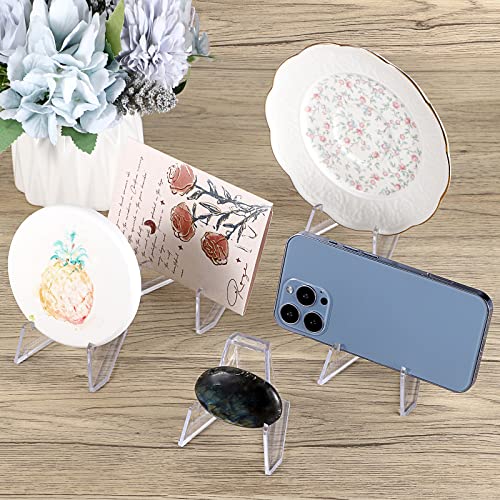2.7-Inch Clear Acrylic Easel Stands for Collectibles, 10-Pack
