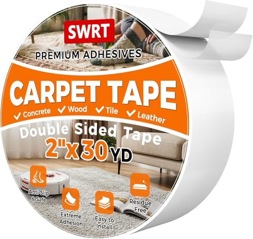 Heavy Duty Double Sided Carpet Tape - 2 in x 30 Yards Anti-Slip Rug Grip