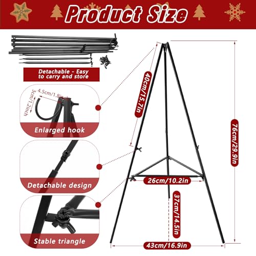 Detachable Metal Wreath Stand Holder (2 Pack) - Indoor & Outdoor Display