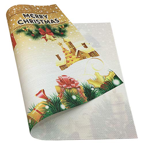 Christmas Placemats Set of 6 Non-Slip Heat-Resistant PVC Snowman Tree Decor