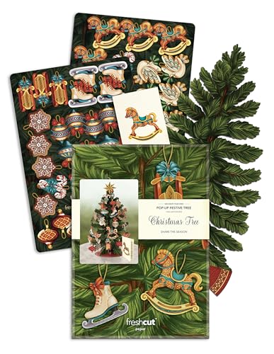 3D Pop Up Christmas Tree Card - 15 Inch Holiday Greeting Card with Envelope
