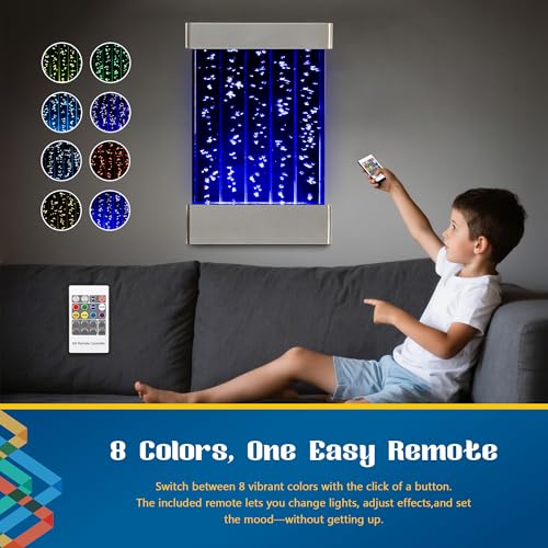 LED Sensory Bubble Wall Panel - 24"x16" Stainless Steel Therapy Light