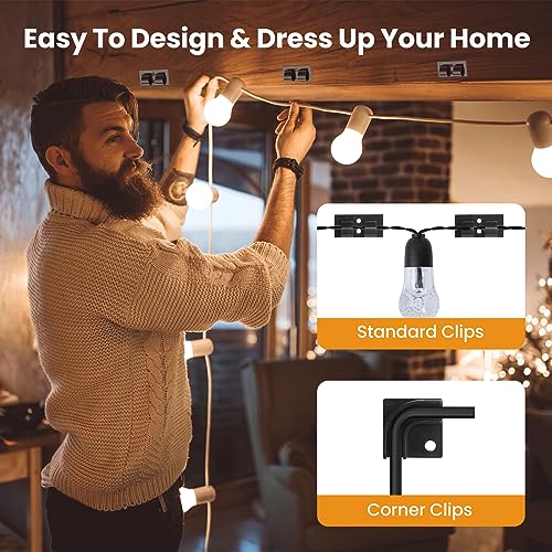35-Piece Heavy Duty Outdoor String Light Hooks Kit with Adhesive Strips