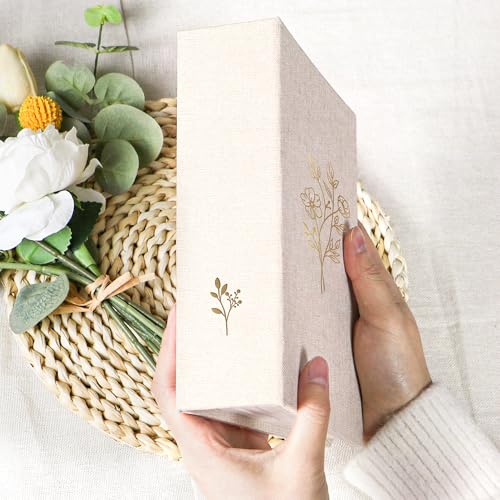 5x7 Photo Album with Linen Cover - Holds 100 Photos, Beige