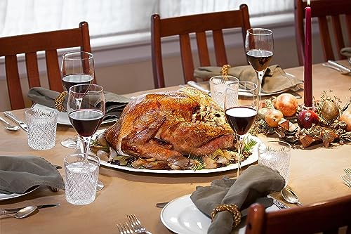 Large Ceramic Thanksgiving Turkey Serving Platter & Baster Set for Holiday Dinners