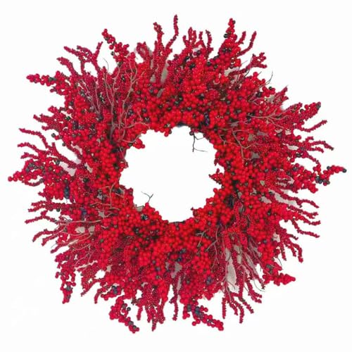 Trfdhm 20in Artificial Berry Christmas Wreath Red01 Front Door Decor