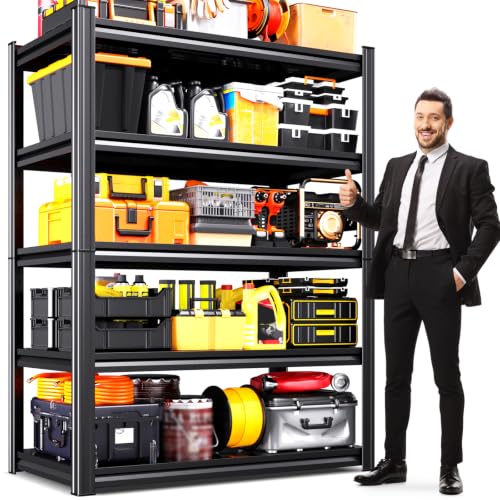 Heavy Duty Garage Shelving 5-Tier Adjustable Metal Storage Rack 71"H